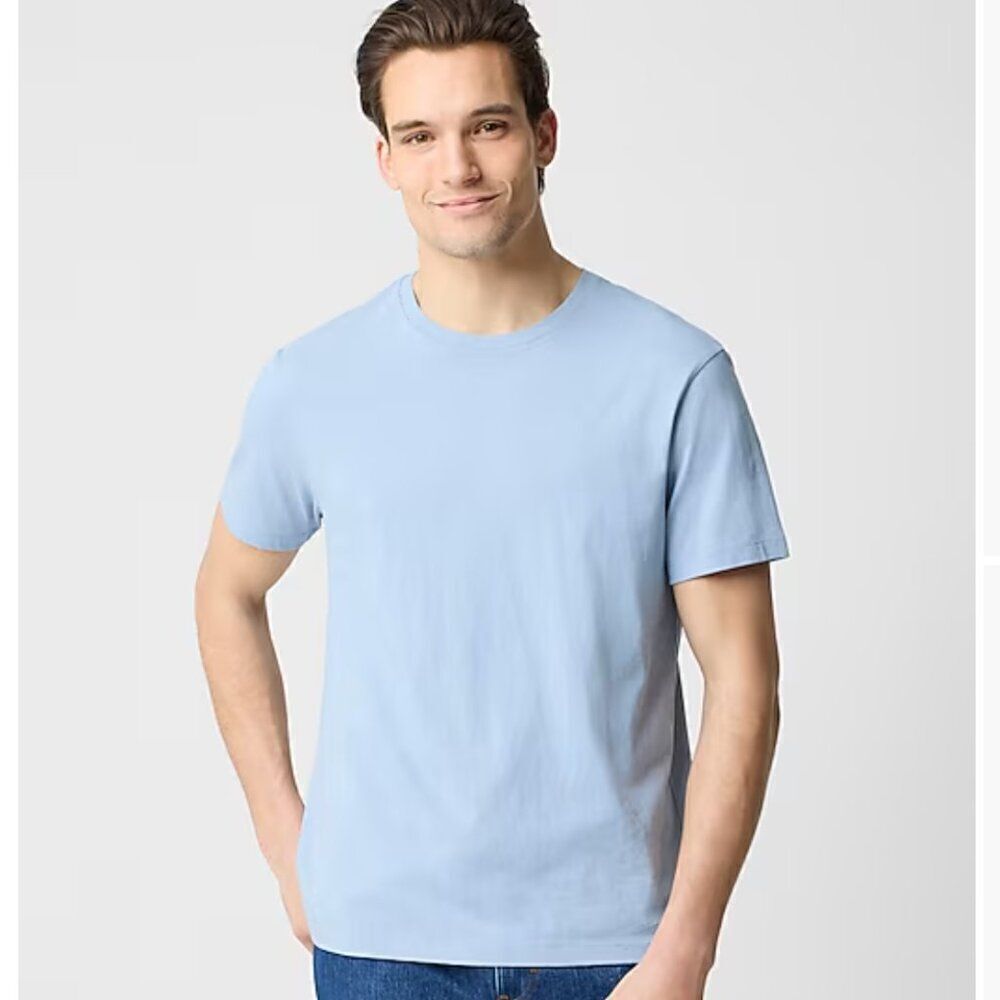 J. Crew Factory 53362 Blue Cotton Washed Jersey Tee NWT